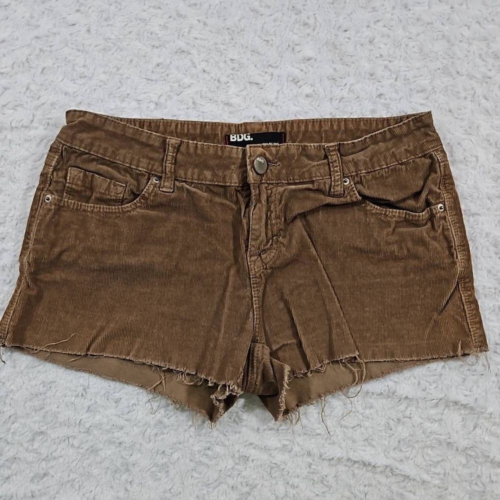 Bdg low slung size 29 brown bogo western corduroy cutoff shorts
